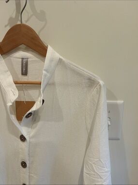 Noracora White Button-Down Casual Shirt Dress